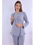 Gri Hamile Lohusa Pijama Takımı 4