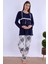 Lacivert %100 Pamuk Hamile Lohusa Pijama Takımı 2