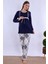 Lacivert %100 Pamuk Hamile Lohusa Pijama Takımı 4
