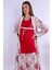 Vişne %100 Pamuk Sabahlıklı Hamile Lohusa Pijama Takımı 8