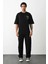 Unisex Baskılı Oversize T-Shirt - Siyah 5