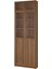 Cam kapaklı kitaplık, kahverengi ceviz görünüm, 80x30x237 cm 1