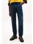Erkek Regular Fit Düz Paça Eskitme Görünümlü Jean Pantolon - Lacivert 1