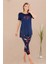 Lady Lingerie Kısa Kollu Çiçek Desenli Kapri Taytlı Kadın Takım 2