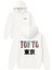 Tokyo Tasarım Baskılı Oversize Beyaz Kapüşonlu Sweatshirt 1