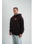 Double Oversize Kapşonlu Dijital Patchli Sweatshirt - Kahve 3