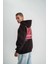 Double Oversize Kapşonlu Dijital Patchli Sweatshirt - Kahve 5