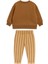 Çocuk Eşofman Takımı 2’li – Karamel Sweat + Çizgili Jogger (Unisex) 1