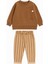 Çocuk Eşofman Takımı 2’li – Karamel Sweat + Çizgili Jogger (Unisex) 3