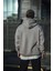Üç Iplik Penye Kapşonlu Basic Sweatshirt - Boyalı Gri 2