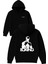 Boxıng Adam Tasarım Baskılı Oversize Siyah Kapüşonlu Sweatshirt 1