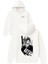 King Tony Tasarım Baskılı Oversize Beyaz Kapüşonlu Sweatshirt 1