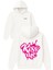 Kıss Me Tasarım Baskılı Oversize Beyaz Kapüşonlu Sweatshirt 1