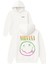 Nırvana Emoji Tasarım Baskılı Oversize Beyaz Kapüşonlu Sweatshirt 1