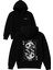 Kart Kıng Tasarım Baskılı Oversize Siyah Kapüşonlu Sweatshirt 1
