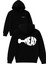 Meat Tasarım Baskılı Oversize Siyah Kapüşonlu Sweatshirt 1