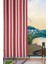 Kırmızı Beyaz Çizgili Su Geçirmez Kornişli Bağcıklı Balkon Perdesi Branda Enxboy 1