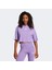 Essentials 3 Stripes Cropped Kadın Mor T-Shirt.- 1