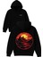 Dag Manzarası Tasarım Baskılı Oversize Siyah Kapüşonlu Sweatshirt 1