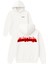 Morphorvs Tasarım Baskılı Oversize Beyaz Kapüşonlu Sweatshirt 1