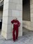 Üç Iplik Yakalı Sweat Baggy Pantalonlu Takım - Bordo 2