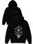 Pısces Tasarım Baskılı Oversize Siyah Kapüşonlu Sweatshirt 1