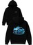Lacvivert Spor Araba Tasarım Baskılı Oversize Siyah Kapüşonlu Sweatshirt 1