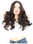 Yoğun Dalgalı Fiber Sentetik Uzun Perçemsiz Peruk-Kahverengi 1