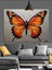 Muhteşem Kelebek Turuncu Kanat Dekoratif Kanvas - Mdf Ahşap Tablo 2