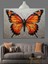Muhteşem Kelebek Turuncu Kanat Dekoratif Kanvas - Mdf Ahşap Tablo 3