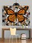 Turuncu Kelebek Uçuşu Dekoratif Kanvas - Mdf Ahşap Tablo 1