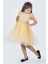 Roza Dantel Tütü Kız Çocuk Abiye Elbise MNK0546 - Bej - 8 Yaş 1