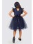 Roza Dantel Tütü Kız Çocuk Abiye Elbise MNK0546 - Lacivert - 7 Yaş 4