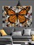 Turuncu Kelebek Uçuşu Dekoratif Kanvas - Mdf Ahşap Tablo 4