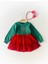 Kız Çocuk Astarlı Tül Etekli Noel Yılbaşı Temalı Elbise ve Taç Takım 1