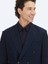 Lacivert Düz Modern Fit Yün Karışımlı Ceket 4