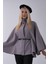 Gri Önü Tek Düğme Kapamalı Kemer Detaylı Panço 47122713.06 1