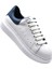 Hakiki Deri Erkek Sneaker Ayakkabı Beyaz Mavi 9838 7