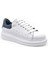 Hakiki Deri Erkek Sneaker Ayakkabı Beyaz Mavi 9838 8