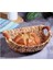 Wicker Serisi Bezli Oval Ahşap Kulplu Hasır Ekmek Sepeti 2