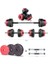 22 kg Multifonksiyonel Kırmızı Siyah Halter Seti ve Dambıl Seti 2