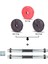 22 kg Multifonksiyonel Kırmızı Siyah Halter Seti ve Dambıl Seti 3