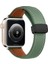 Apple Watch 42MM KR414 Daks Deri Kordon - Koyu Yeşil 1