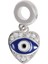 Kadın Kalp Model Nazar Boncuğu Göz Detay Gümüş Charm 1