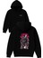 Samurai Something Tasarım Baskılı Oversize Siyah Kapüşonlu Sweatshirt 1