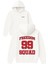 Freedom 99 Squad Tasarım Baskılı Oversize Beyaz Kapüşonlu Sweatshirt 1