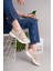 Kadın Bağcıklı Triko Poli Taban Spor Sneaker Ayakkabı-Bej 2