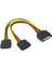4426 Sata 15 Pin Dişi Erkek 2 Port Çoklayıcı Kablo Splitter HDD Bağlantı Kablosu 1