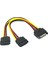 4426 Sata 15 Pin Dişi Erkek 2 Port Çoklayıcı Kablo Splitter HDD Bağlantı Kablosu 3