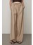 Kadın Düz Renk Beli Lastikli Bol Paça Pantolon 2